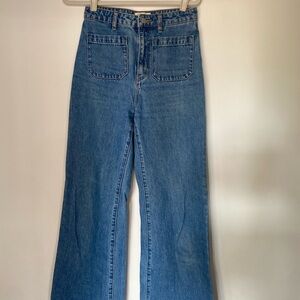 ROLLA'S Blue High-Waist Wide-Leg Jeans